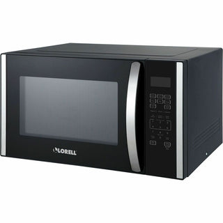 Lorell Microwave - Single - 1.6 ft Capacity - Microwave - 11 Power Levels - FuseMetal - Countertop - Black, Silver