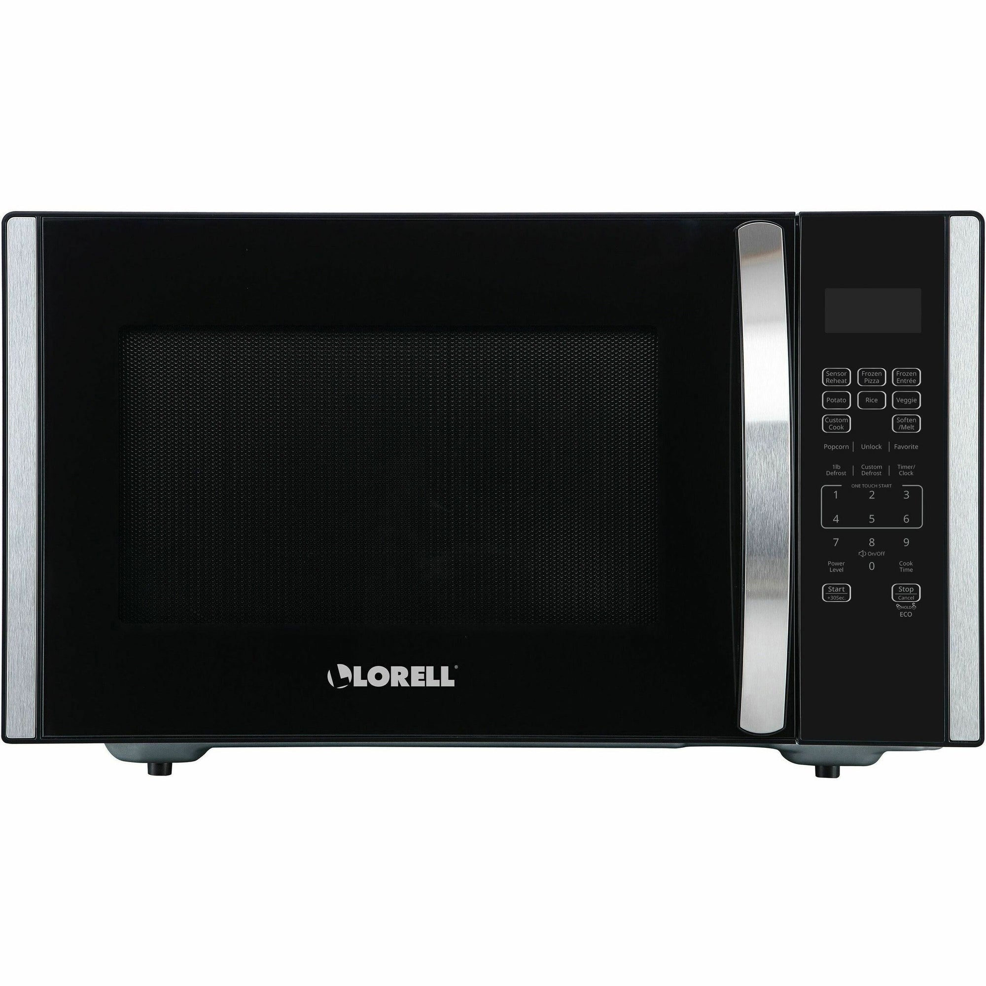 Lorell Microwave - Single - 1.6 ft Capacity - Microwave - 11 Power Levels - FuseMetal - Countertop - Black, Silver