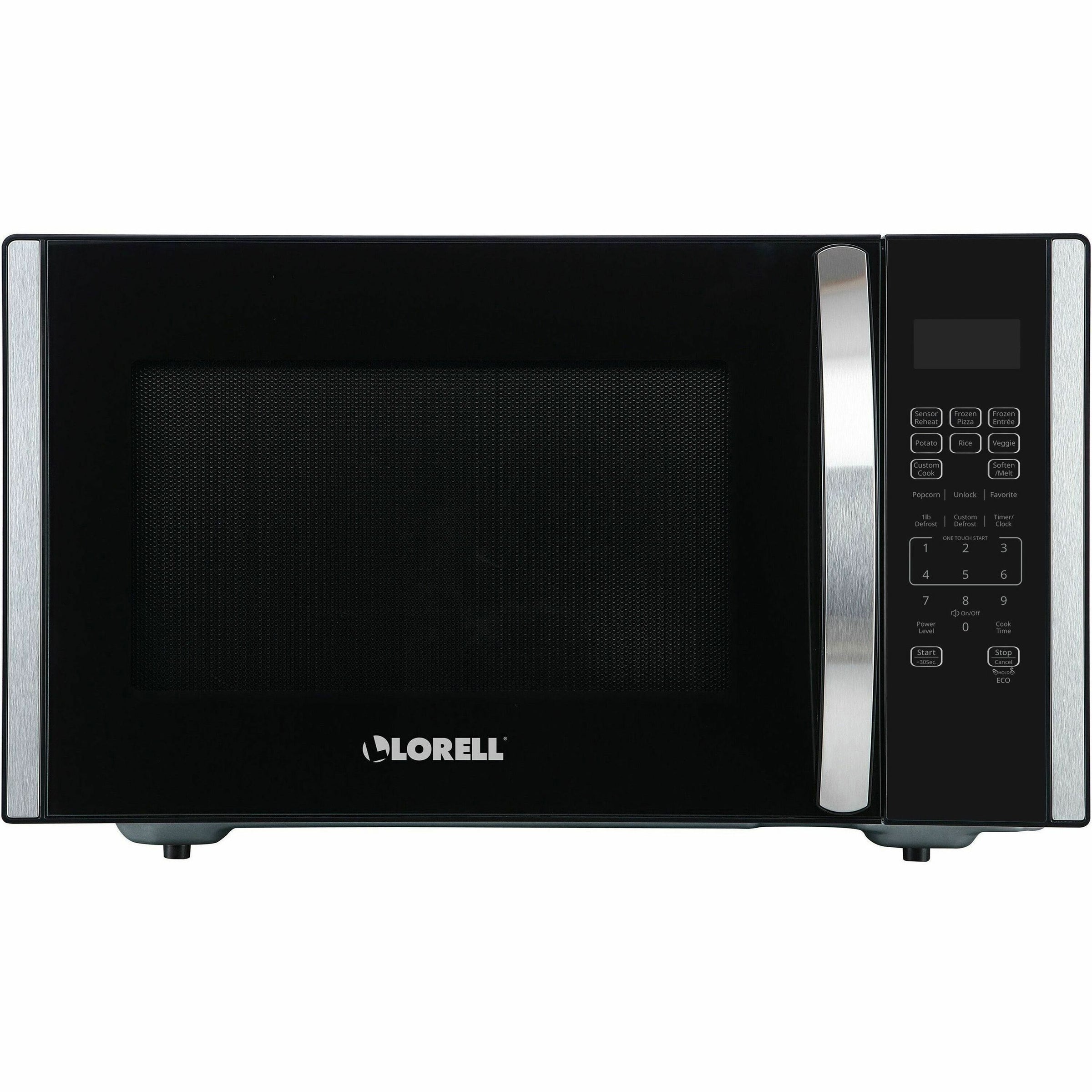 Lorell Microwave - Single - 1.6 ft Capacity - Microwave - 11 Power Levels - FuseMetal - Countertop - Black, Silver