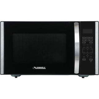 Lorell Microwave - Single - 1.6 ft Capacity - Microwave - 11 Power Levels - FuseMetal - Countertop - Black, Silver