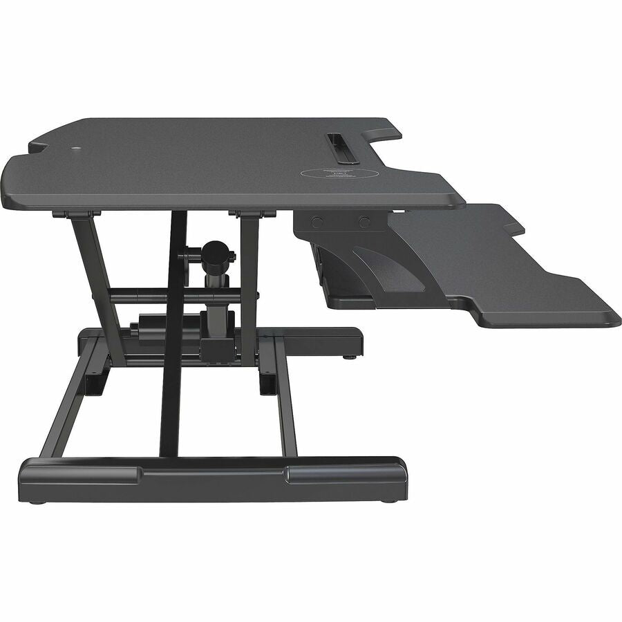 Lorell Electric Desk Riser with Wireless Device Charging - 20" Height x 19.3" Width x 33.5" Depth - Desktop - Black