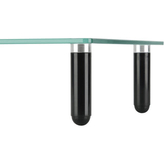 Lorell 4-leg Single-Shelf Monitor Stand - 44 lb Load Capacity - 1 x Shelf(ves) - 3" Height x 22" Width x 8.3" Depth - Desktop - Glass - Clear, Black