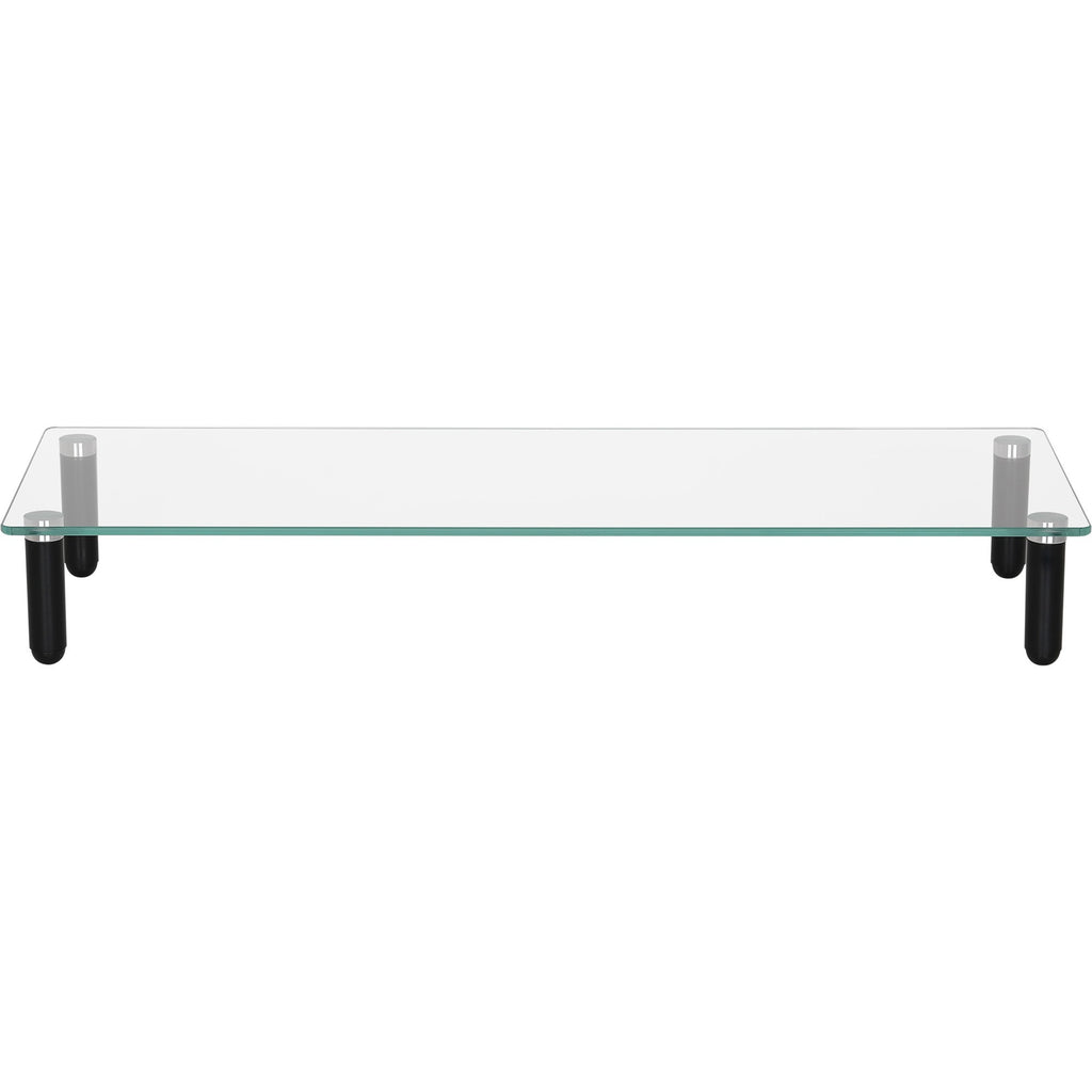 lorell-4-leg-single-shelf-monitor-stand-44-lb-load-capacity-1-x-shelfves-3-height-x-22-width-x-83-depth-desktop-glass-clear-black_llr99533 - 2