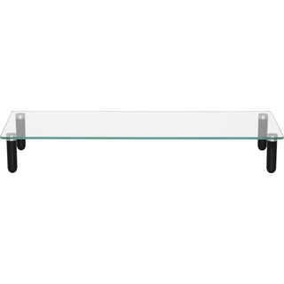 lorell-4-leg-single-shelf-monitor-stand-44-lb-load-capacity-1-x-shelfves-3-height-x-22-width-x-83-depth-desktop-glass-clear-black_llr99533 - 2
