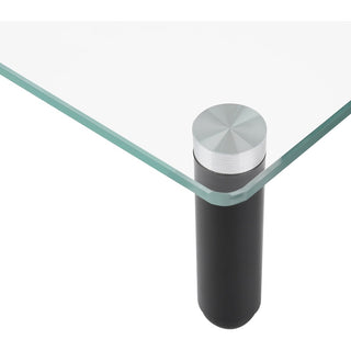Lorell 4-leg Single-Shelf Monitor Stand - 44 lb Load Capacity - 1 x Shelf(ves) - 3" Height x 22" Width x 8.3" Depth - Desktop - Glass - Clear, Black