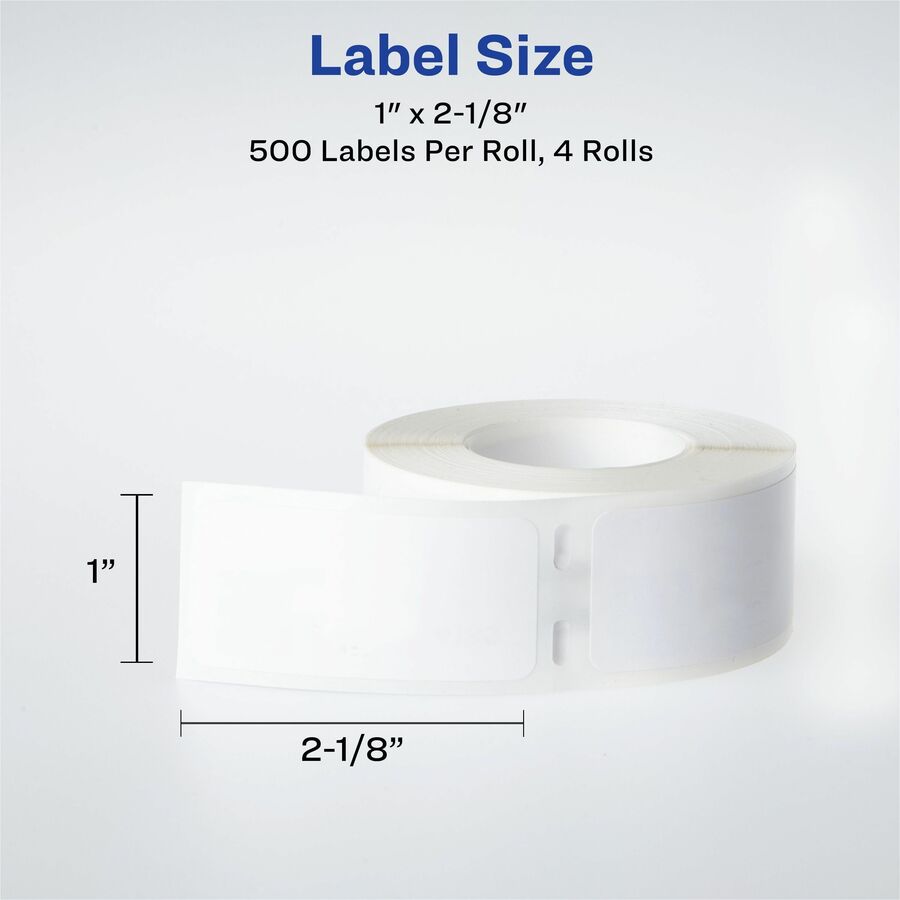 Avery Direct Thermal Roll Labels, 1" x 2-1/8" , White, 500 Address Labels Per Roll, 4 Rolls (4185) - Avery Thermal Roll Labels, 1" x 2-1/8" , 500 Labels/Roll-4 Rolls (4185)