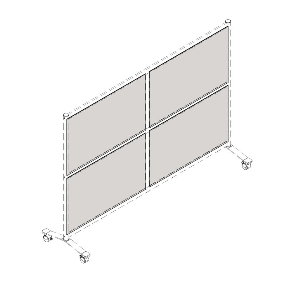 Lorell Adaptable Panel Divider - 24" Width x 2" Height x 37" Depth - Aluminum, Acrylic - Frosted - 1 Each - 8