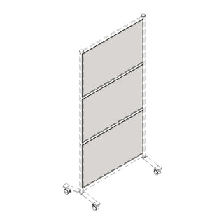 Lorell Adaptable Panel Divider - 24" Width x 2" Height x 37" Depth - Aluminum, Acrylic - Frosted - 1 Each