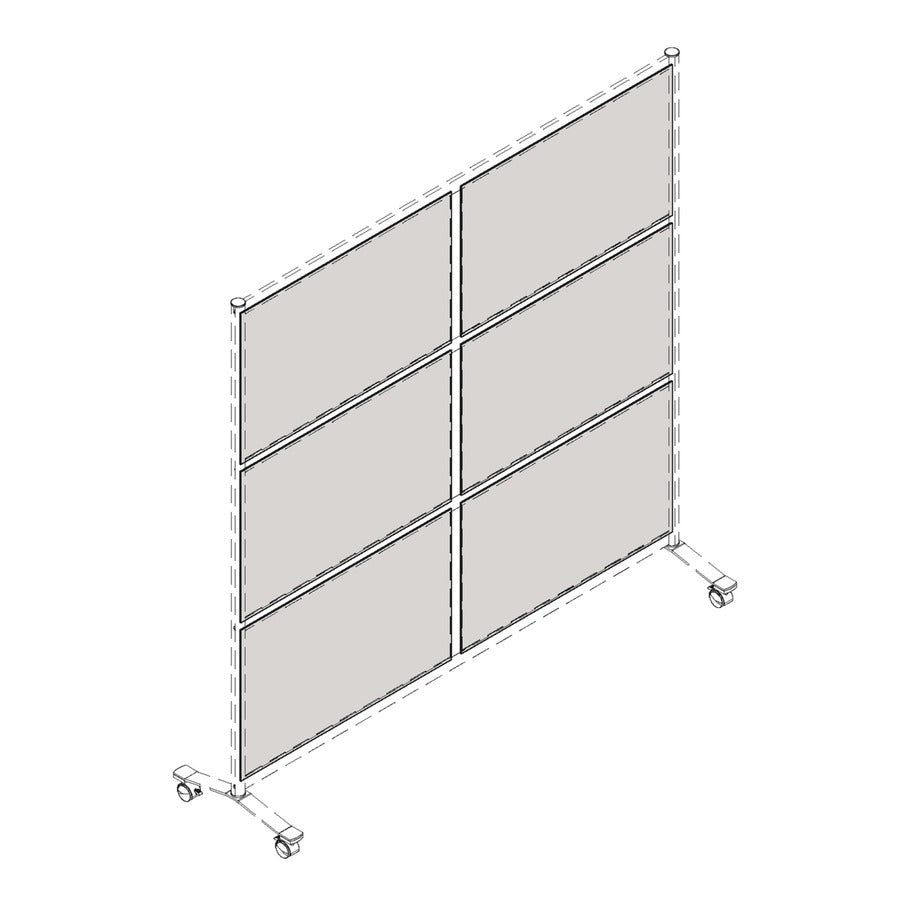 Lorell Adaptable Panel Divider - 24" Width x 2" Height x 37" Depth - Aluminum, Acrylic - Frosted - 1 Each - 6