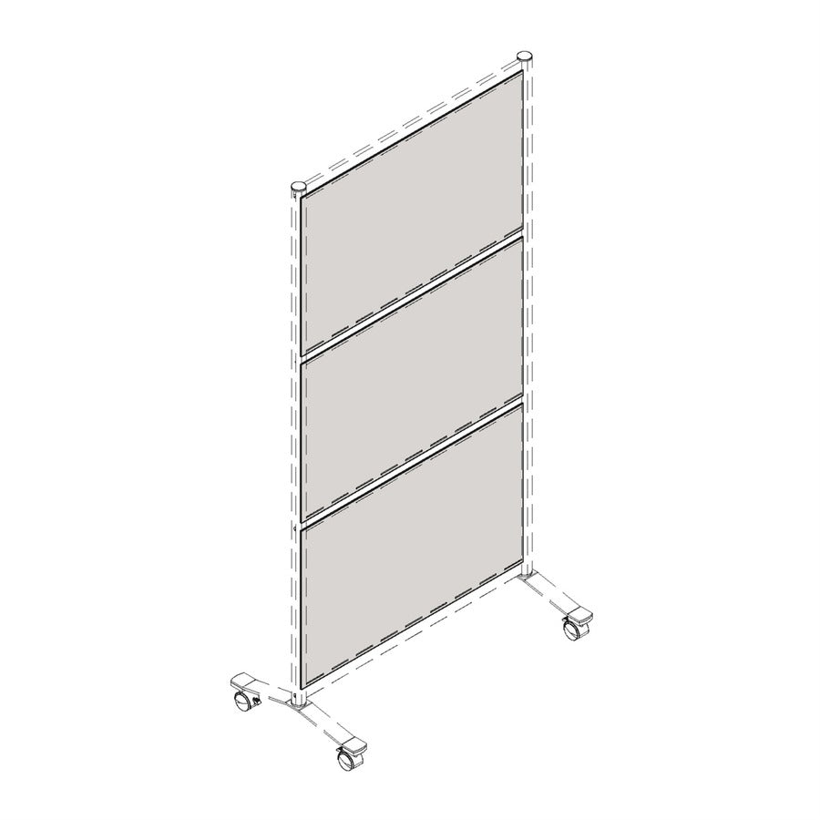 Lorell Adaptable Panel Divider - 24" Width x 2" Height x 37" Depth - Aluminum, Acrylic - Frosted - 1 Each - 7