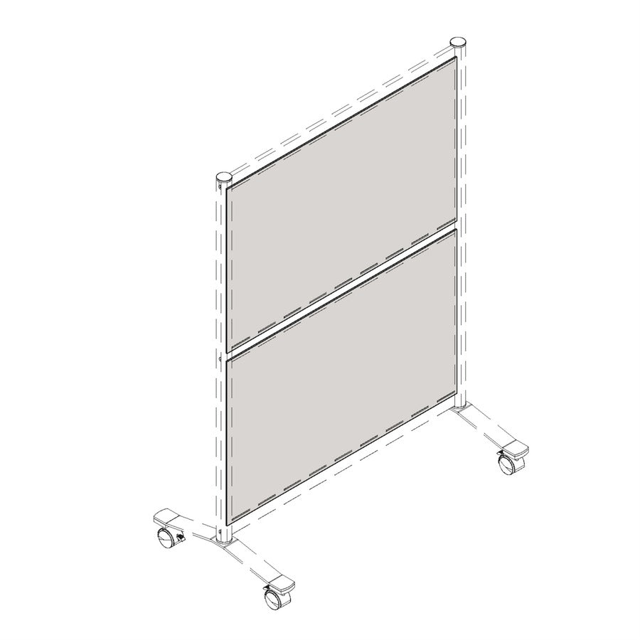 Lorell Adaptable Panel Divider - 24" Width x 2" Height x 37" Depth - Aluminum, Acrylic - Frosted - 1 Each