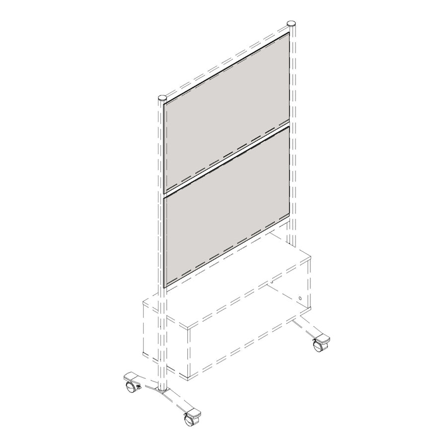 Lorell Adaptable Panel Divider - 24" Width x 2" Height x 37" Depth - Aluminum, Acrylic - White - 1 Each