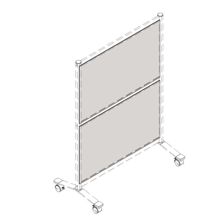 Lorell Adaptable Panel Divider - 24" Width x 2" Height x 37" Depth - Aluminum - Walnut - 1 Each