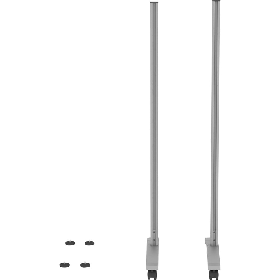 Lorell Adaptable Panel Legs for 71"H Configuration - 18.8" Width x 2" Depth x 48.8" Height - Aluminum - Silver