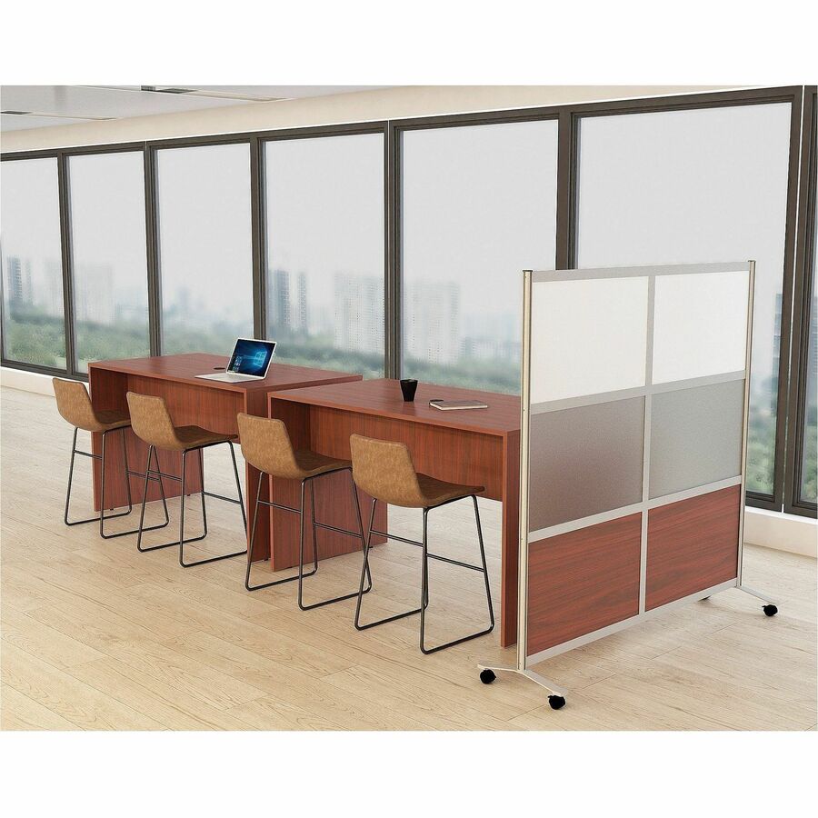 Lorell Adaptable Panel Legs for 71"H Configuration - 18.8" Width x 2" Depth x 48.8" Height - Aluminum - Silver
