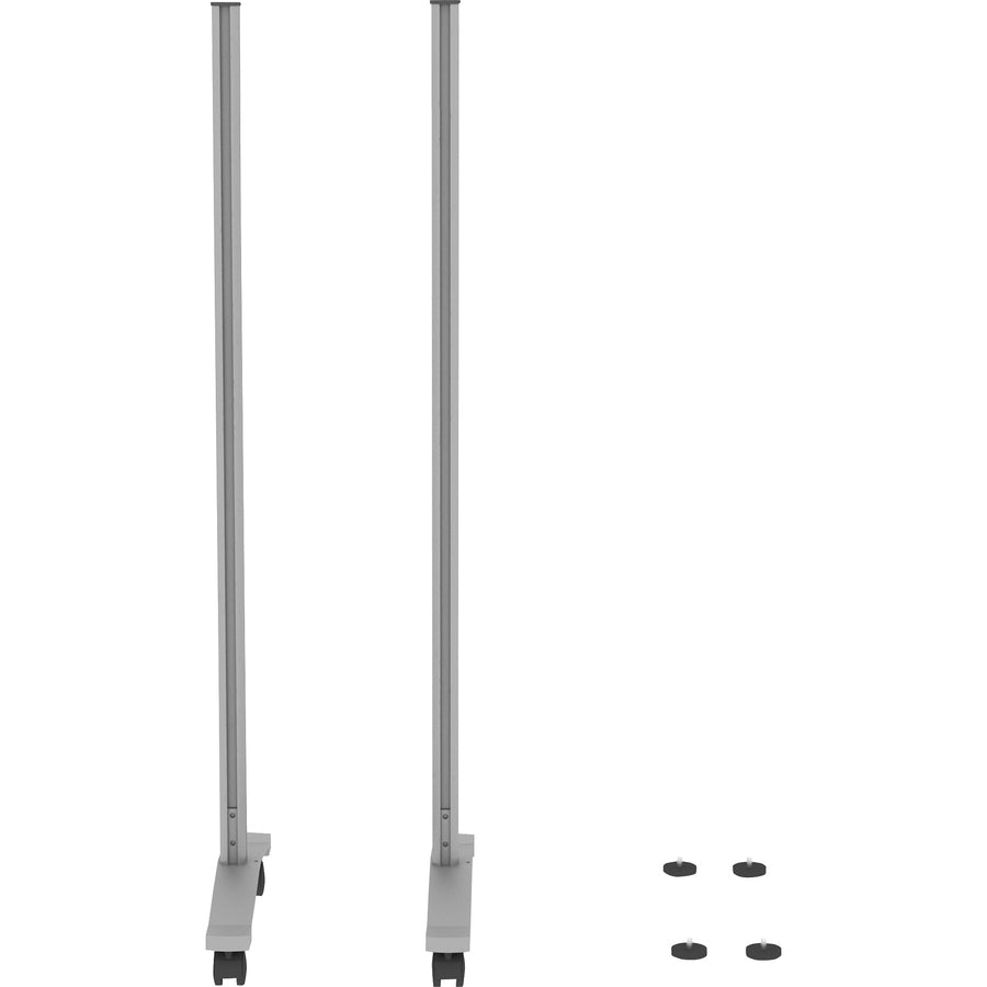 Lorell Adaptable Panel Legs for 71"H Configuration - 18.8" Width x 2" Depth x 48.8" Height - Aluminum - Silver
