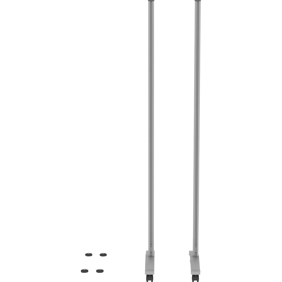 Lorell Adaptable Panel Legs for 50"H Configuration - 18.8" Width x 2" Depth x 71" Height - Aluminum - Silver