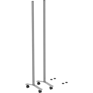 Lorell Adaptable Panel Legs for 50"H Configuration - 18.8" Width x 2" Depth x 71" Height - Aluminum - Silver