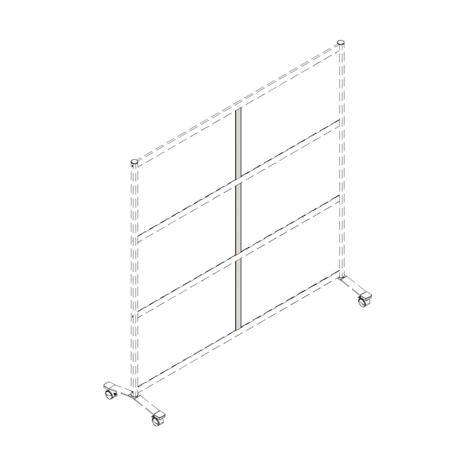 Lorell Vertical Panel Strip for Adaptable Panel System - 1.8" Width x 0.5" Depth x 19.7" Height - Aluminum - Silver