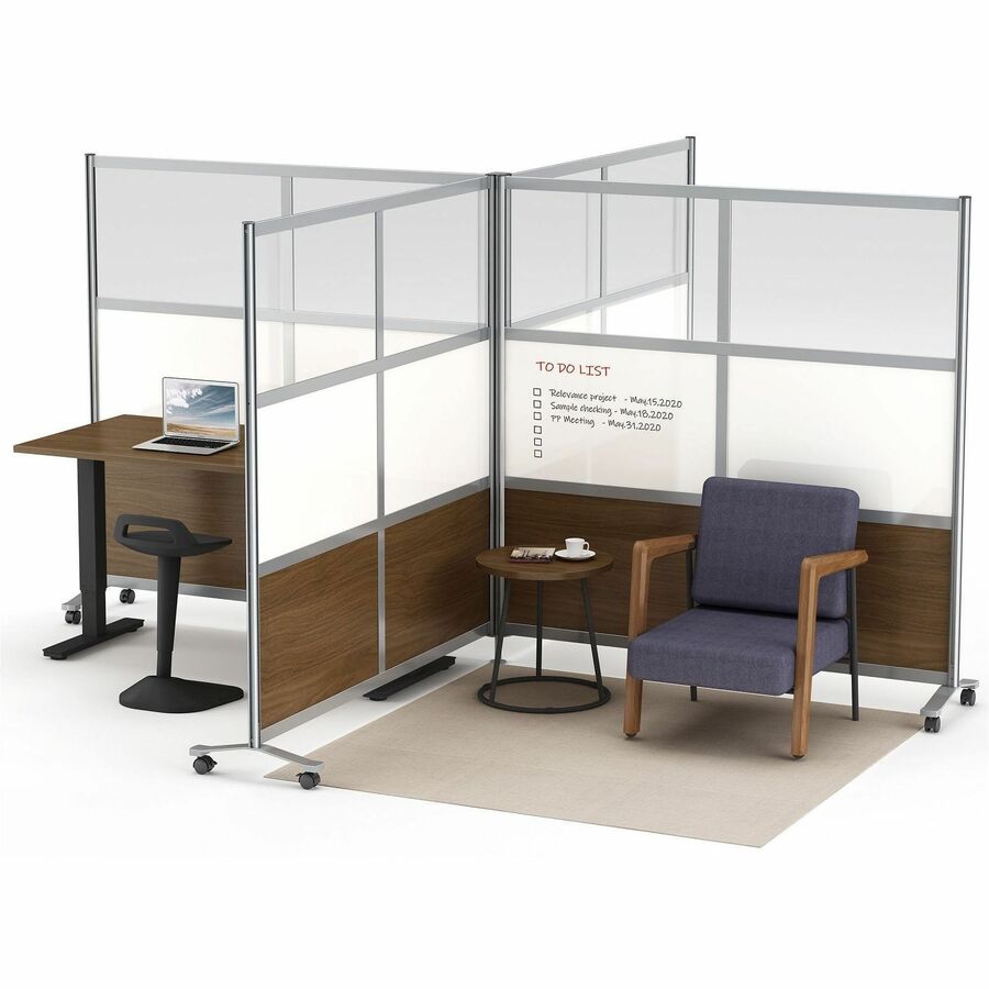 Lorell Double-wide Horizontal Panel Strip for Adaptable Panel System - 67" Width x 0.5" Depth x 1.8" Height - Aluminum - Silver