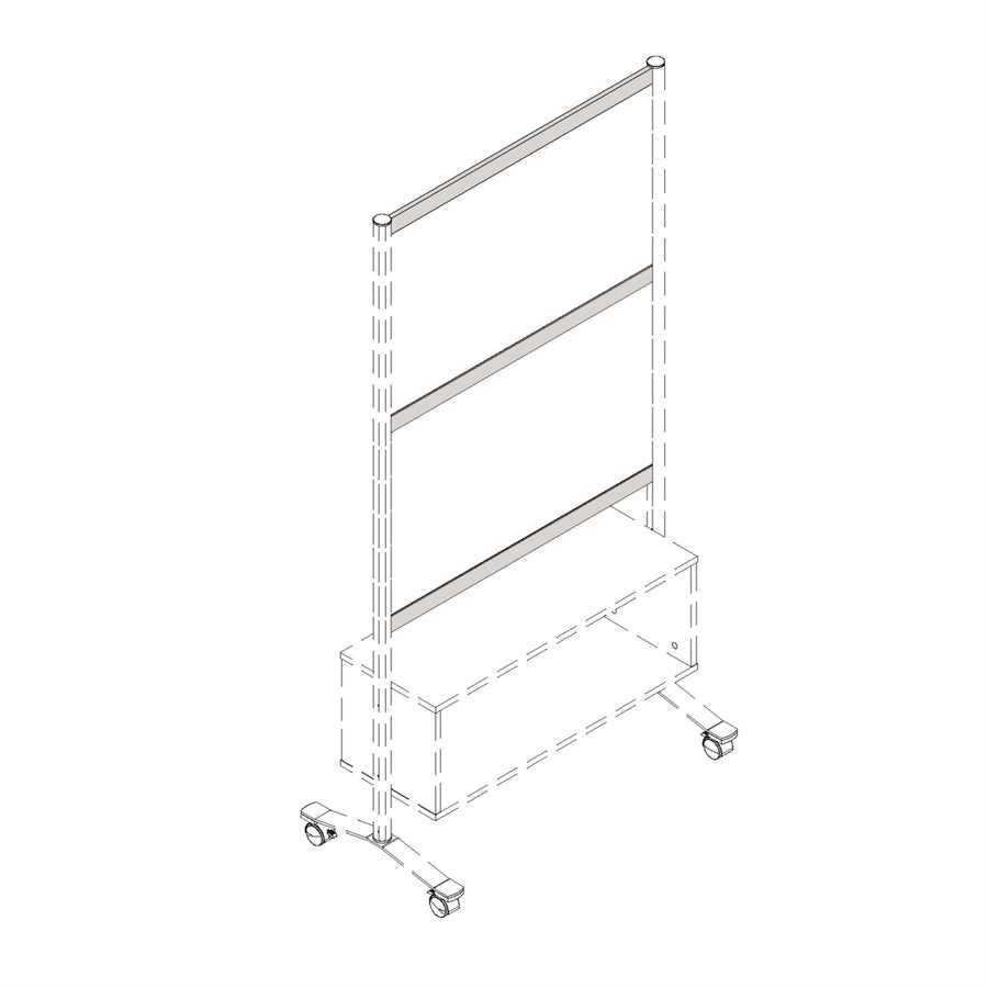 Lorell Single-Wide Horizontal Panel Strip for Adaptable Panel System - 33.1" Width x 0.5" Depth x 1.8" Height - Aluminum - Silver