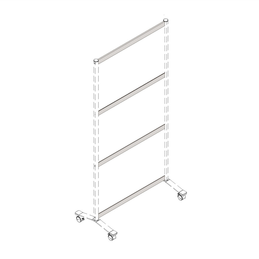 Lorell Single-Wide Horizontal Panel Strip for Adaptable Panel System - 33.1" Width x 0.5" Depth x 1.8" Height - Aluminum - Silver