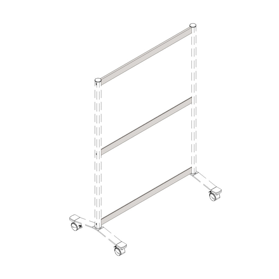 Lorell Single-Wide Horizontal Panel Strip for Adaptable Panel System - 33.1" Width x 0.5" Depth x 1.8" Height - Aluminum - Silver