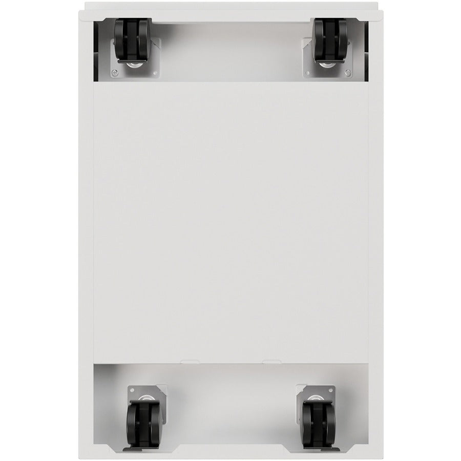 Lorell 20" Box/Box/File Mobile File Cabinet with Full-Width Pull - 15" x 19.9" x 27.8" for Box, File - Letter - Vertical - Mobility, Ball-bearing Suspension, Removable Lock, Pull-out Drawer, Recessed Drawer, Casters, Key Lock - White - Powder Coated