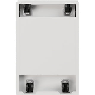 Lorell 20" Box/Box/File Mobile File Cabinet with Full-Width Pull - 15" x 19.9" x 27.8" for Box, File - Letter - Vertical - Mobility, Ball-bearing Suspension, Removable Lock, Pull-out Drawer, Recessed Drawer, Casters, Key Lock - White - Powder Coated
