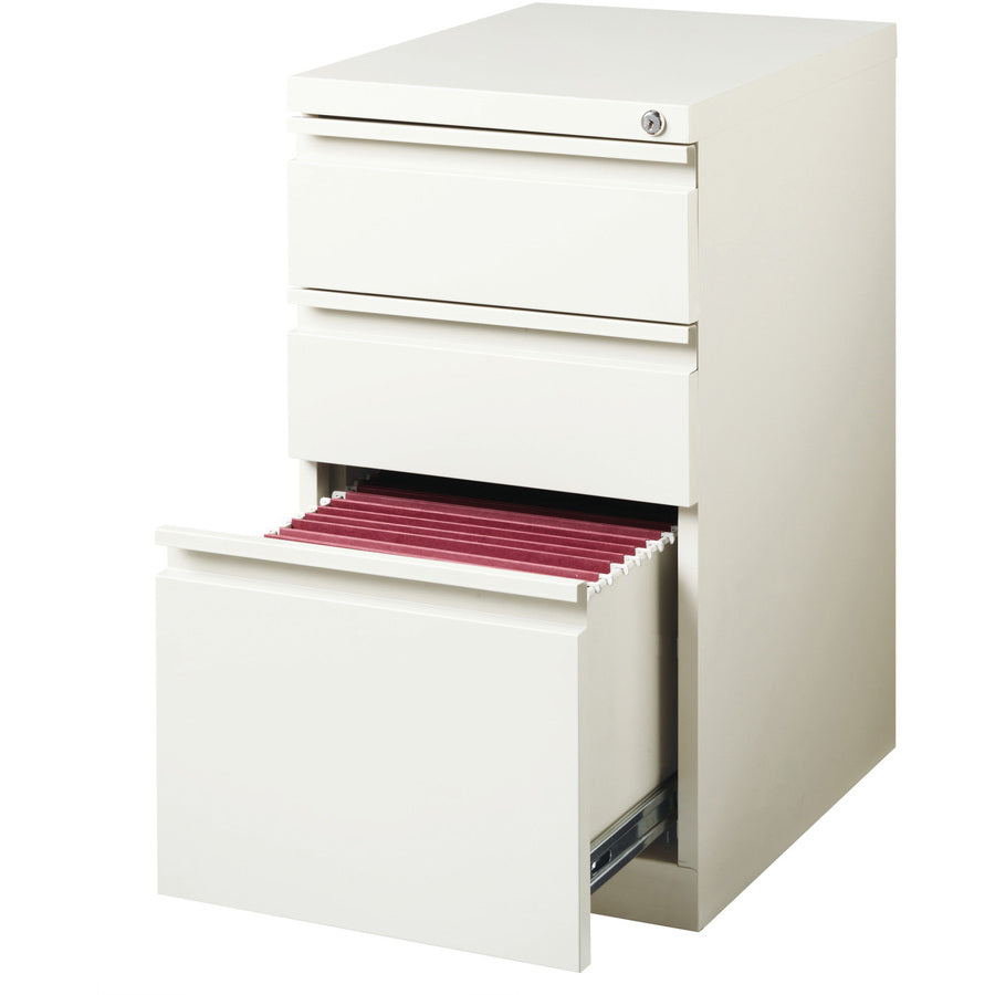 lorell-20-box-box-file-mobile-file-cabinet-with-full-width-pull-15-x-199-x-278-for-box-file-letter-vertical-mobility-ball-bearing-suspension-removable-lock-pull-out-drawer-recessed-drawer-casters-key-lock-white-powder-coated_llr00049 - 5
