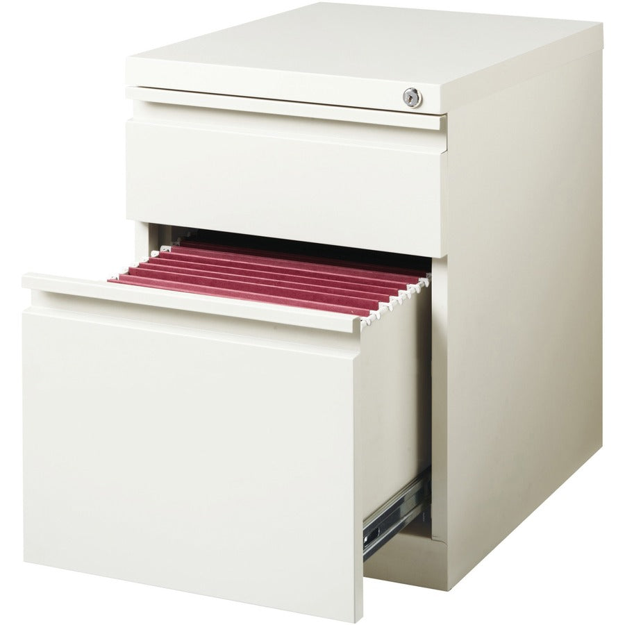 lorell-20-box-file-mobile-pedestal-15-x-199-x-238-for-box-file-letter-mobility-ball-bearing-suspension-removable-lock-pull-out-drawer-recessed-drawer-anti-tip-casters-key-lock-white-steel-recycled_llr00051 - 6