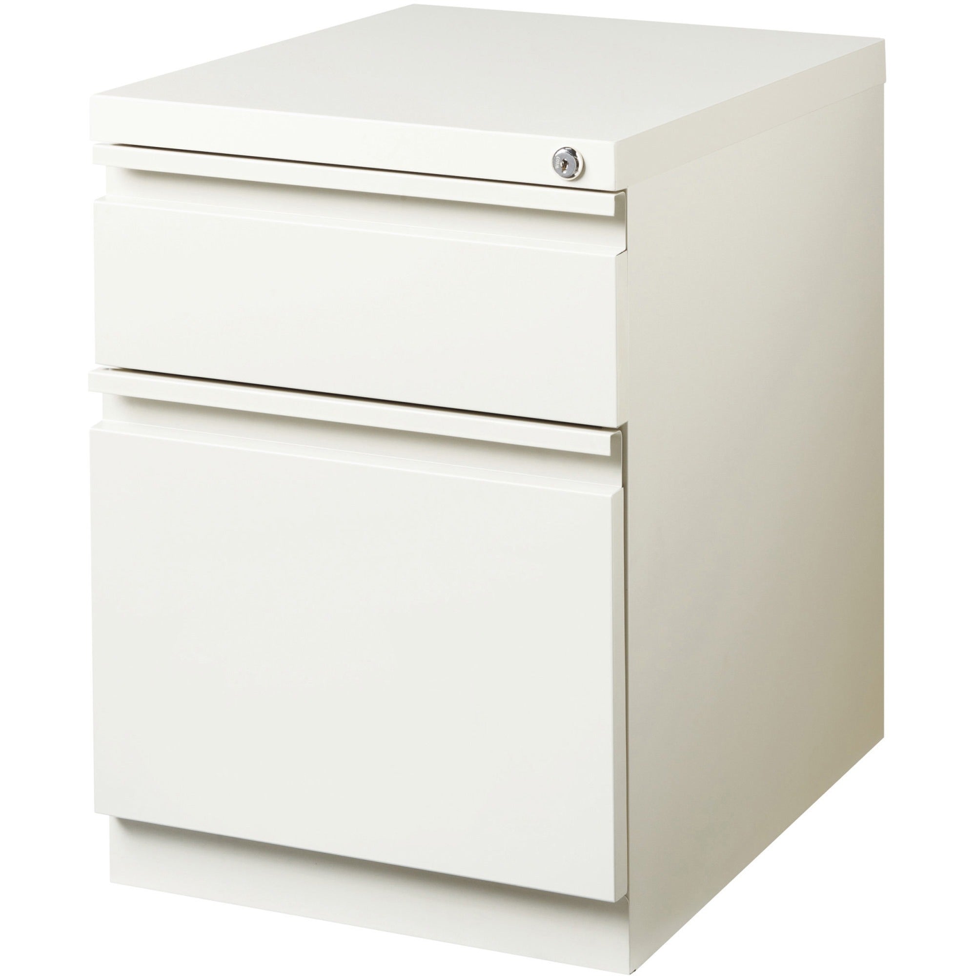 lorell-20-box-file-mobile-pedestal-15-x-199-x-238-for-box-file-letter-mobility-ball-bearing-suspension-removable-lock-pull-out-drawer-recessed-drawer-anti-tip-casters-key-lock-white-steel-recycled_llr00051 - 4
