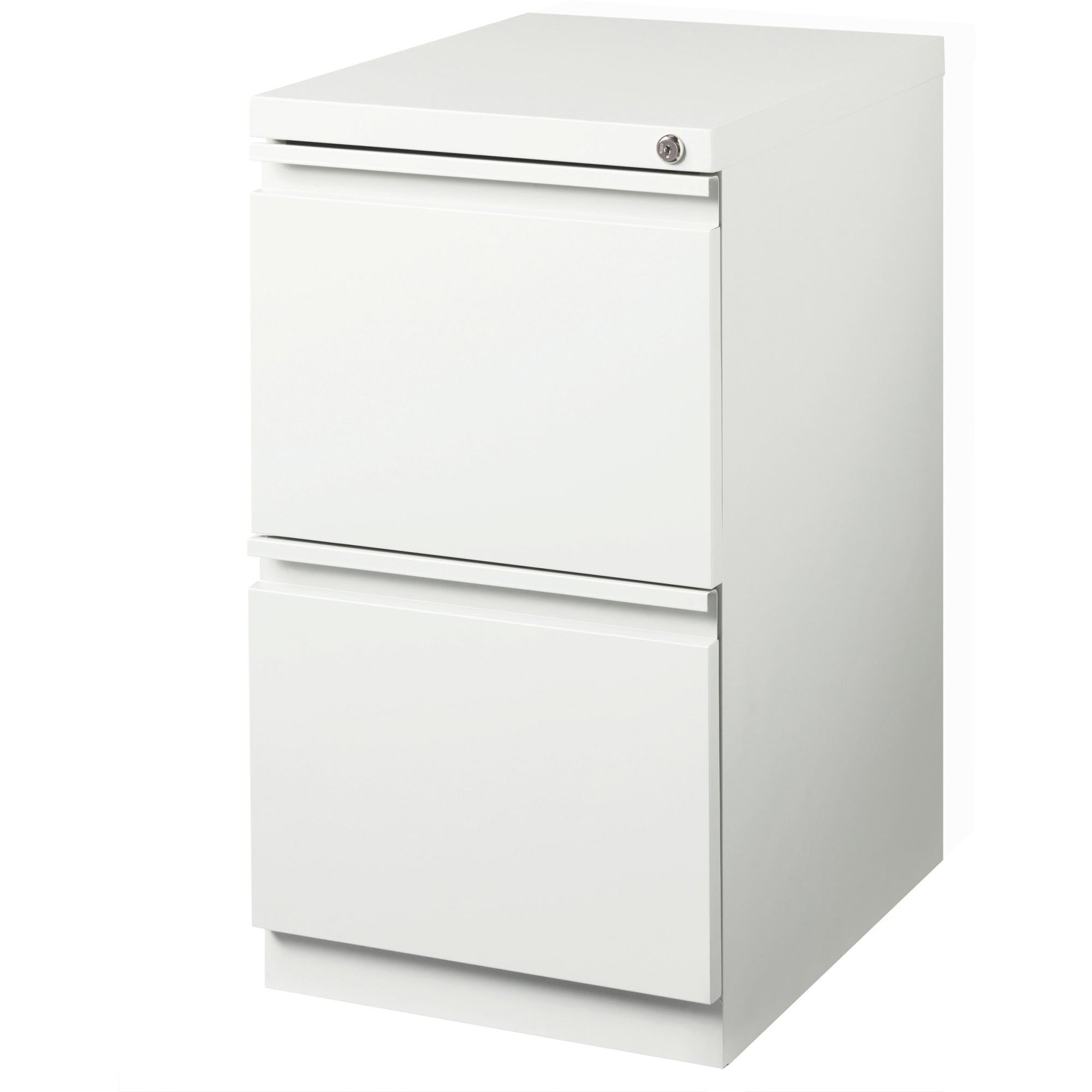 lorell-20-file-file-mobile-file-cabinet-with-full-width-pull-15-x-199-x-278-for-file-letter-mobility-ball-bearing-suspension-removable-lock-pull-out-drawer-recessed-drawer-casters-key-lock-white-steel-recycled_llr00050 - 4