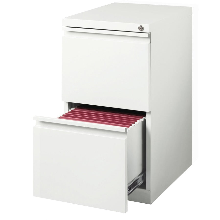 lorell-20-file-file-mobile-file-cabinet-with-full-width-pull-15-x-199-x-278-for-file-letter-mobility-ball-bearing-suspension-removable-lock-pull-out-drawer-recessed-drawer-casters-key-lock-white-steel-recycled_llr00050 - 7