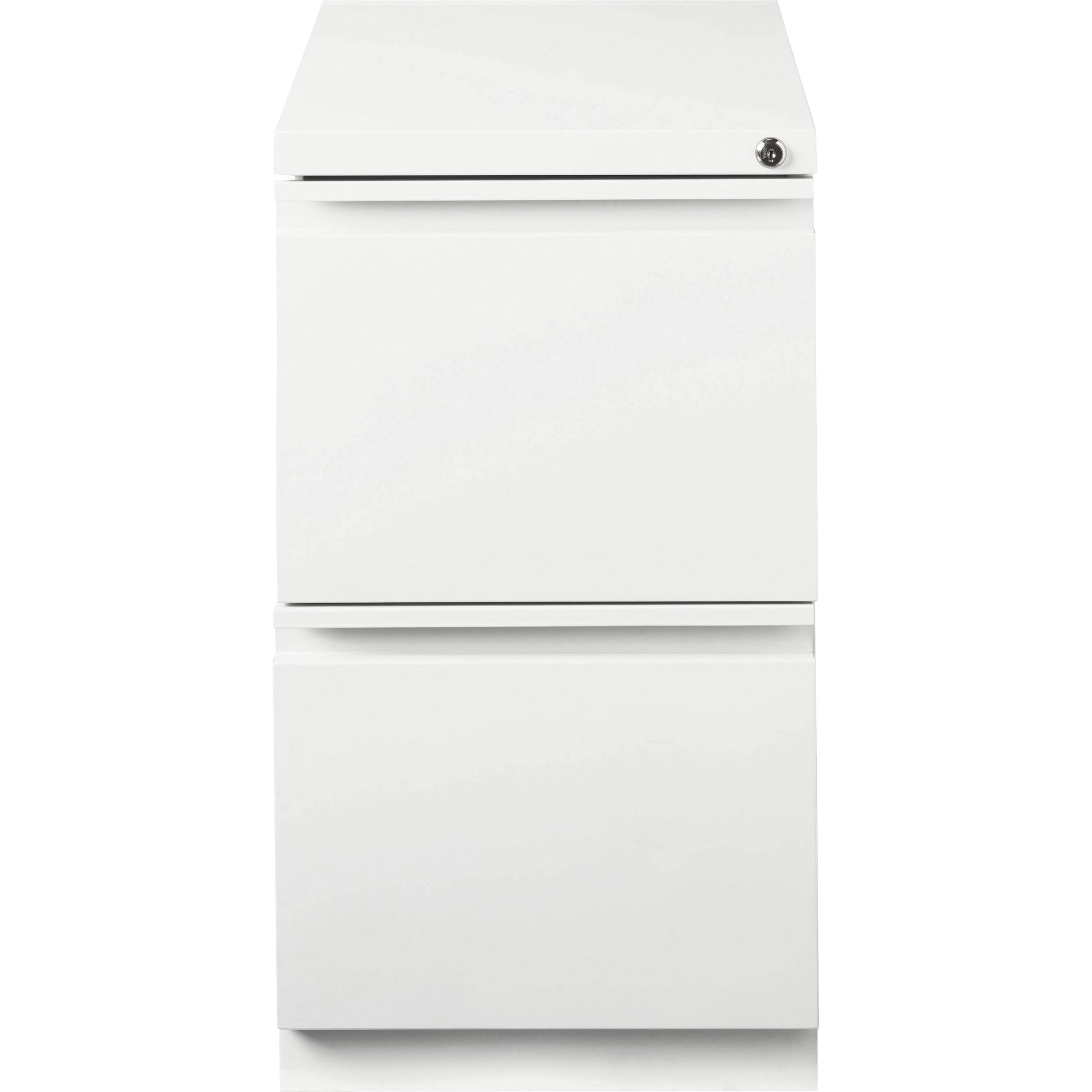 lorell-20-file-file-mobile-file-cabinet-with-full-width-pull-15-x-199-x-278-for-file-letter-mobility-ball-bearing-suspension-removable-lock-pull-out-drawer-recessed-drawer-casters-key-lock-white-steel-recycled_llr00050 - 3