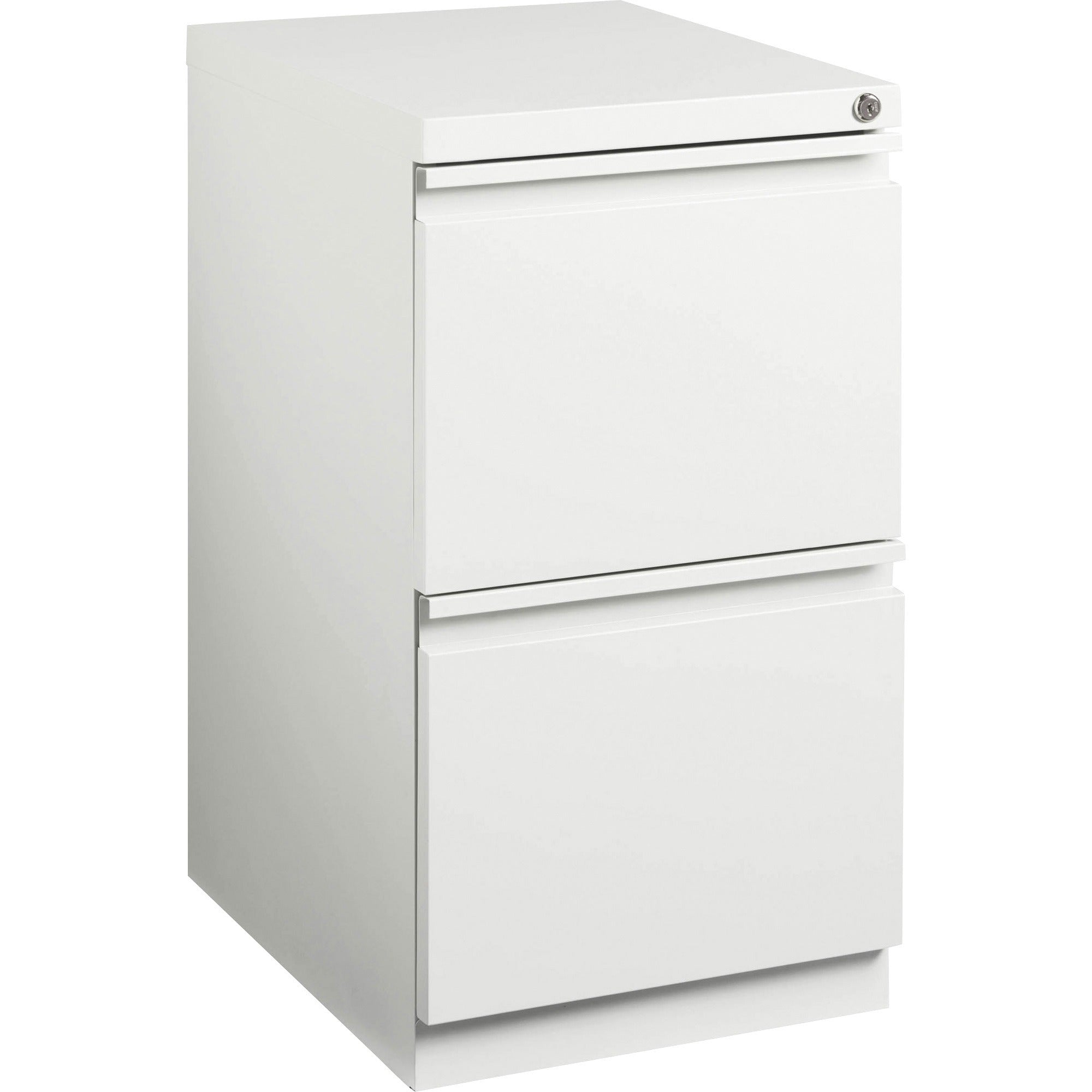 lorell-20-file-file-mobile-file-cabinet-with-full-width-pull-15-x-199-x-278-for-file-letter-mobility-ball-bearing-suspension-removable-lock-pull-out-drawer-recessed-drawer-casters-key-lock-white-steel-recycled_llr00050 - 1