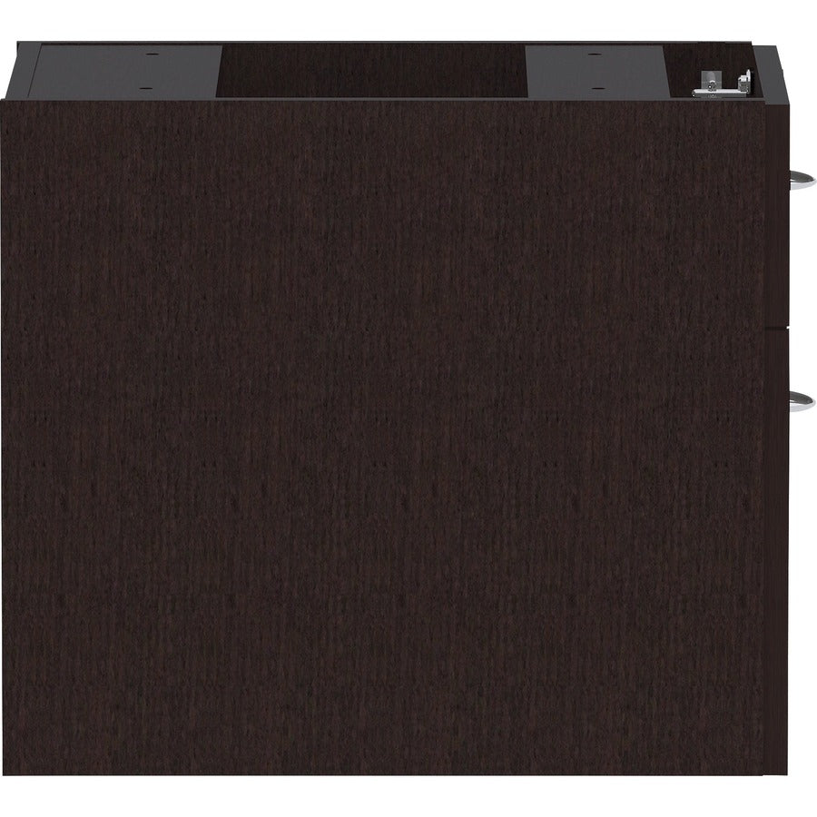 Lorell Essentials Series Box/File Hanging File Cabinet - 16" x 22" x 21" Pedestal - 2 Drawer(s) - Finish: Espresso