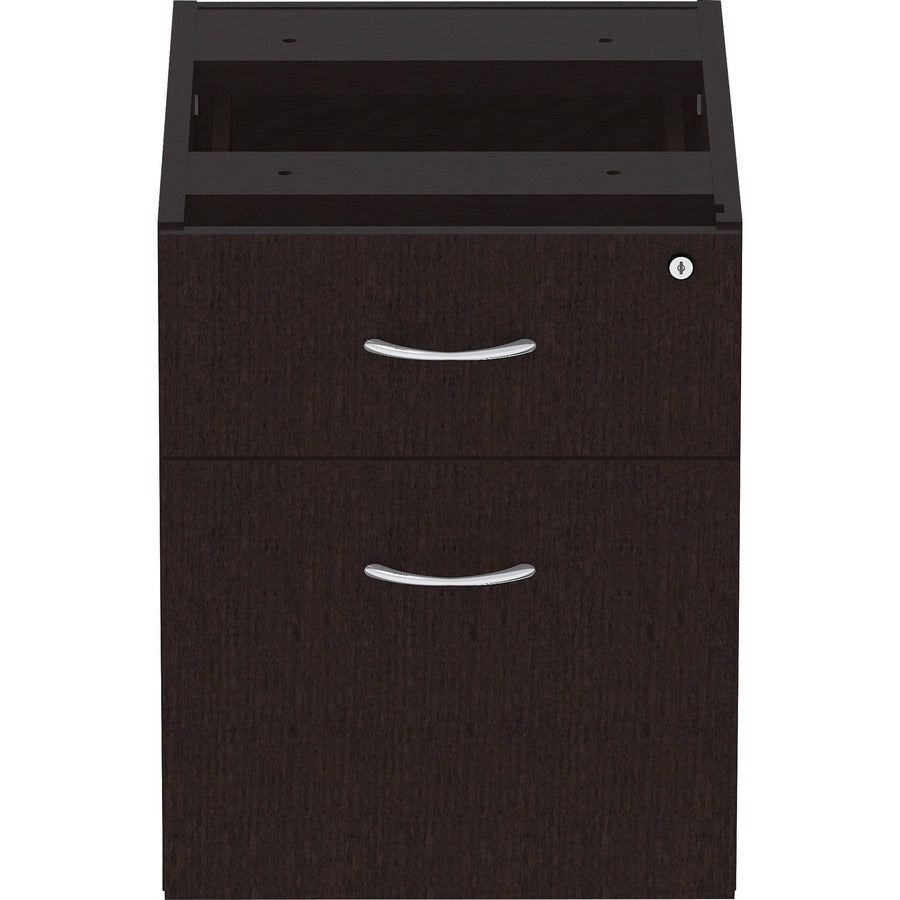 Lorell Essentials Series Box/File Hanging File Cabinet - 16" x 22" x 21" Pedestal - 2 Drawer(s) - Finish: Espresso