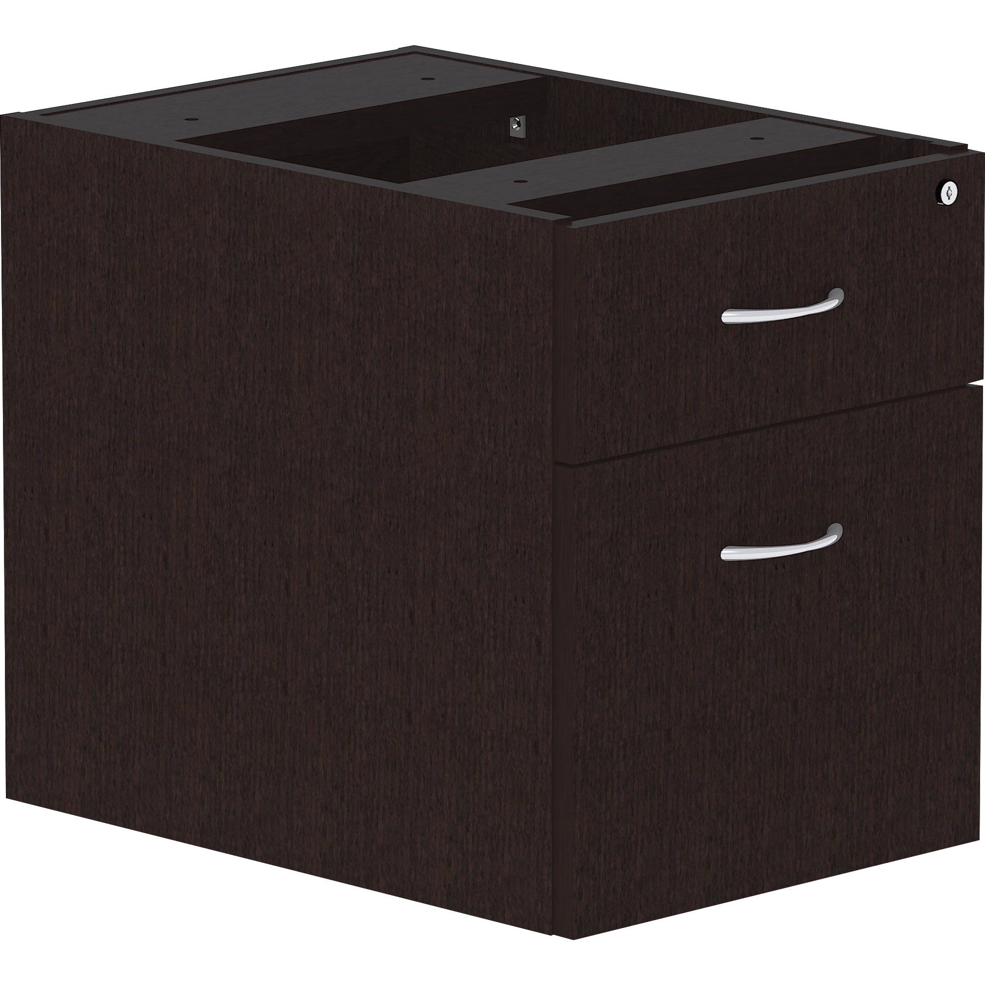 lorell-essentials-series-box-file-hanging-file-cabinet-16-x-22-x-21-pedestal-2-drawers-finish-espresso_llr18222 - 1