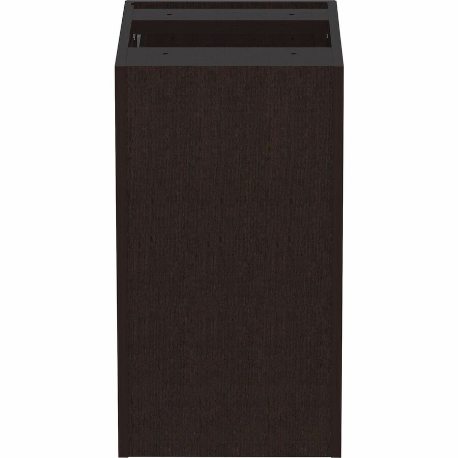 Lorell Essentials Series Box/Box/File Fixed File Cabinet - 16" x 22" x 28.3" Pedestal - Finish: Espresso, Silver Brush