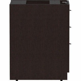 Lorell Essentials Series Box/Box/File Fixed File Cabinet - 16" x 22" x 28.3" Pedestal - Finish: Espresso, Silver Brush