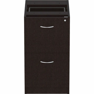 Lorell Essentials Series File/File Fixed File Cabinet - 16" x 22" x 28.3" Pedestal - Finish: Espresso, Silver Brush