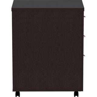 Lorell Essentials Series Box/Box/File Mobile File Cabinet - 16" x 22"28.3" Pedestal, 1" Top - Finish: Espresso, Silver Brush