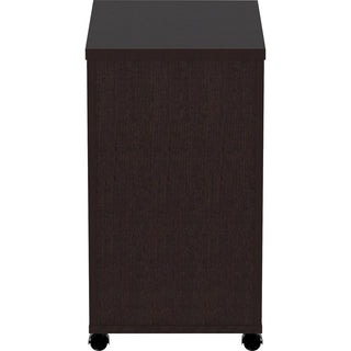 Lorell Essentials Series Box/Box/File Mobile File Cabinet - 16" x 22"28.3" Pedestal, 1" Top - Finish: Espresso, Silver Brush