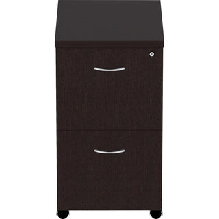 Lorell Essentials Series File/File Mobile File Cabinet - 16" x 22" x 28.3" Pedestal - Finish: Espresso, Silver Brush