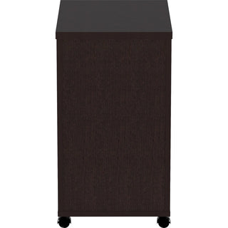 Lorell Essentials Series File/File Mobile File Cabinet - 16" x 22" x 28.3" Pedestal - Finish: Espresso, Silver Brush