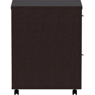 Lorell Essentials Series File/File Mobile File Cabinet - 16" x 22" x 28.3" Pedestal - Finish: Espresso, Silver Brush