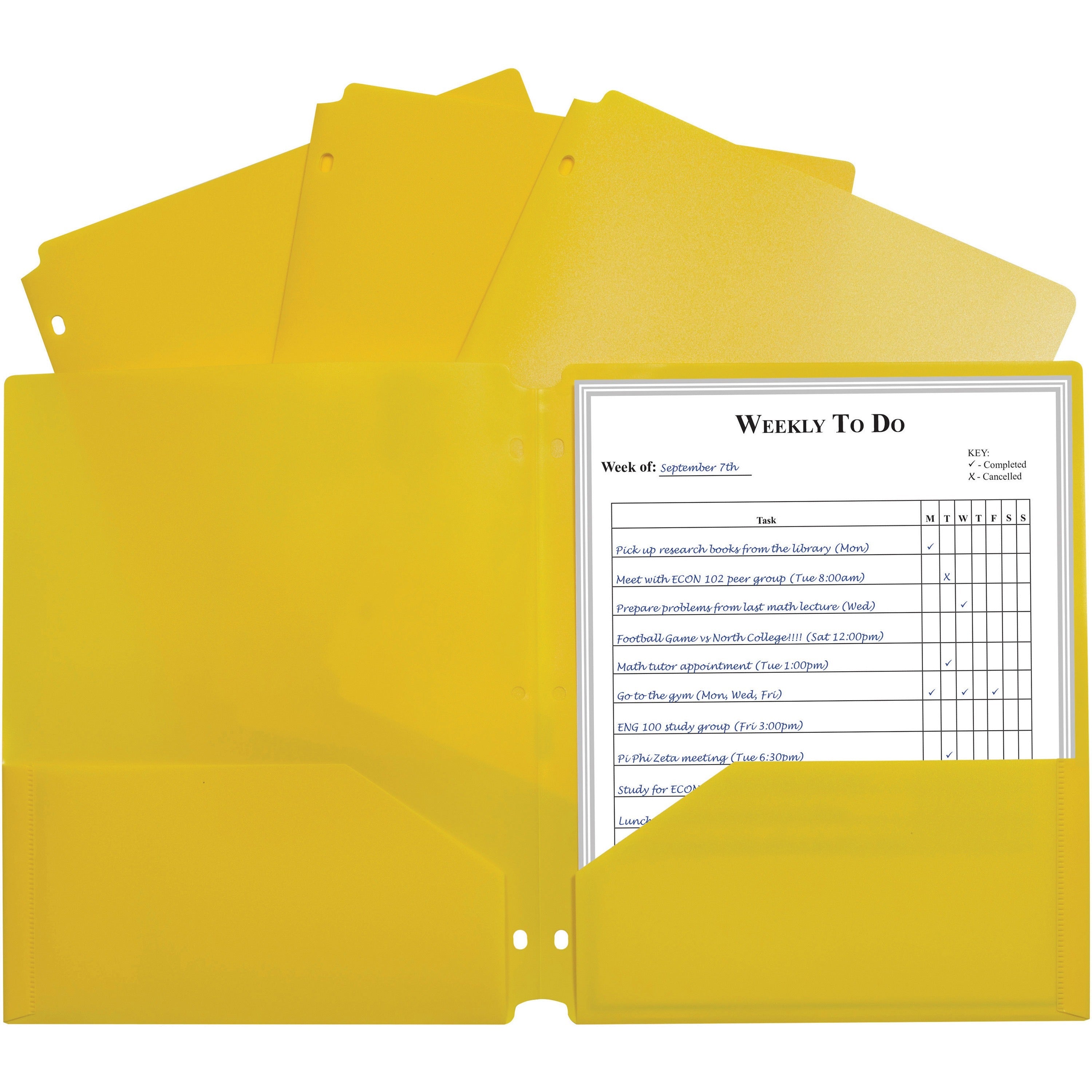 c-line-2-pocket-heavyweight-poly-portfolio-pocket-114-length-100-mil-thickness-for-letter-8-1-2-x-11-sheet-3-x-holes-ring-binder-rectangular-yellow-polypropylene-25-box_cli33936 - 1
