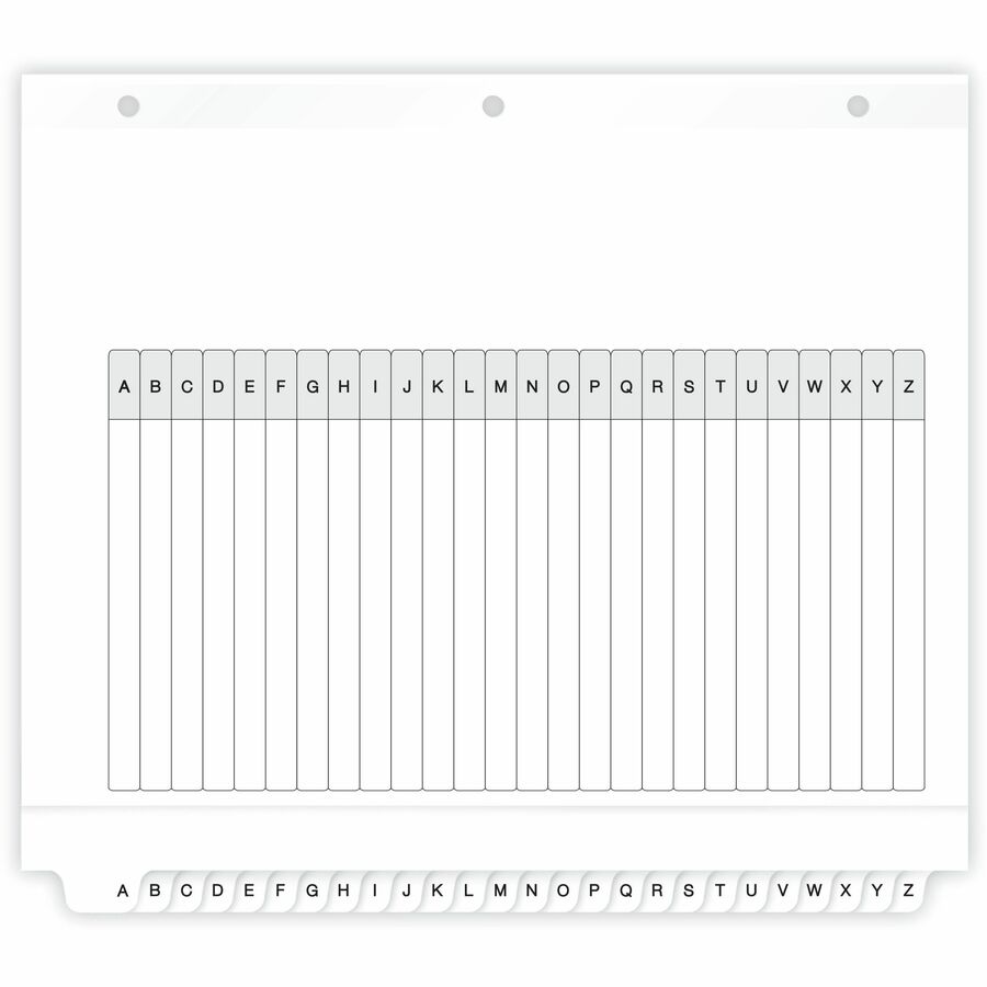 Avery A-Z Black & White Table of Contents Dividers - 26 x Divider(s) - A-Z, Table of Contents - 26 Tab(s)/Set - 8.5" Divider Width x 11" Divider Length - 3 Hole Punched - White Paper Divider - White Paper Tab(s) - 12