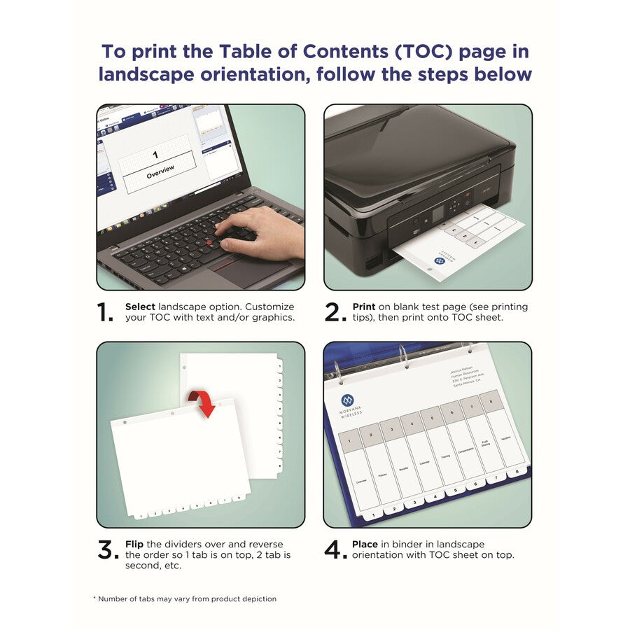 Avery A-Z Black & White Table of Contents Dividers - 156 x Divider(s) - A-Z, Table of Contents - 26 Tab(s)/Set - 8.5" Divider Width x 11" Divider Length - 3 Hole Punched - White Paper Divider - White Paper Tab(s) - 6 / Pack - 8